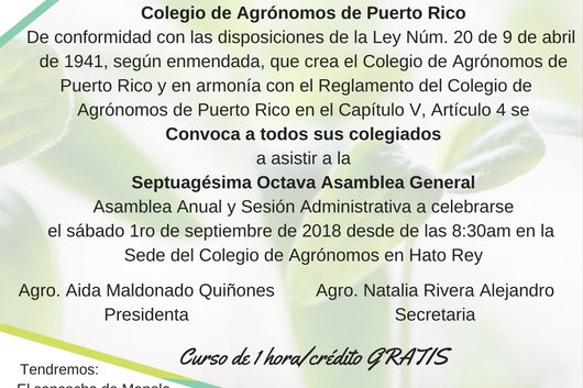 Convocatoria Asamblea 2018