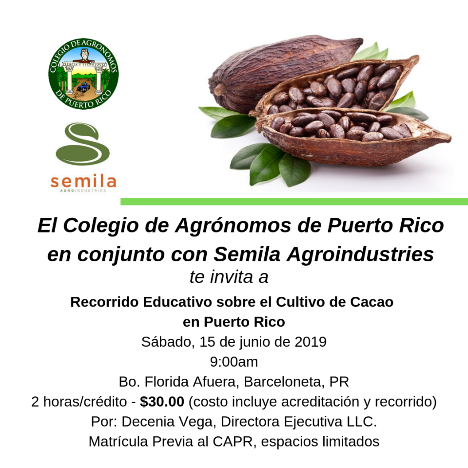 Recorrido Educativo sobre el Cultivo de Cacao en Puerto Rico